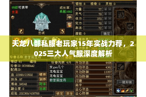 天龙八部私服老玩家15年实战力荐,2025三大人气服深度解析 天龙八部私服老玩家15年实战力荐,2025三大人气服深度解析
