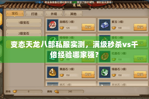 变态天龙八部私服实测，满级秒杀vs千倍经验哪家强？