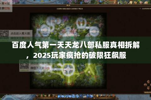 百度人气第一天天龙八部私服真相拆解，2025玩家疯抢的破限狂飙服