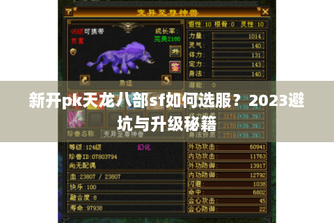 新开pk天龙八部sf如何选服？2023避坑与升级秘籍