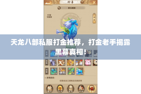 天龙八部私服打金推荐，打金老手揭露黑幕真相！