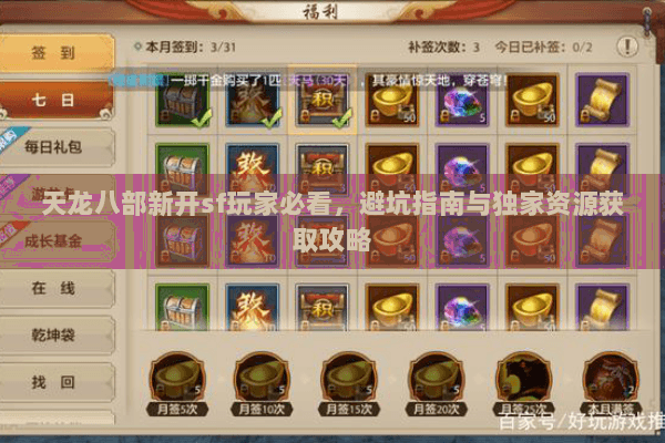 天龙八部新开sf玩家必看，避坑指南与独家资源获取攻略