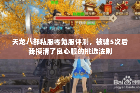 天龙八部私服零氪服评测,被骗5次后我摸清了良心服的挑选法则 天龙八部私服零氪服评测,被骗5次后我摸清了良心服的挑选法则