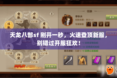 天龙八部sf 刚开一秒，火速登顶新服，别错过开服狂欢！