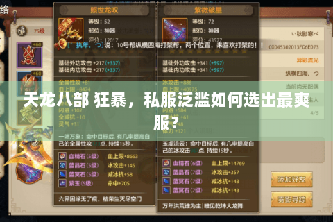 天龙八部 狂暴，私服泛滥如何选出最爽服？