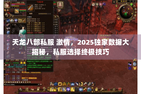 天龙八部私服 激情，2025独家数据大揭秘，私服选择终极技巧