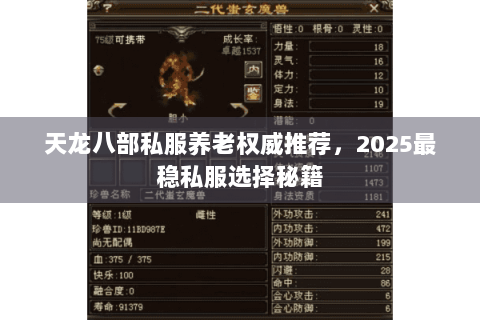 天龙八部私服养老权威推荐，2025最稳私服选择秘籍