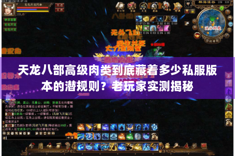天龙八部高级肉类到底藏着多少私服版本的潜规则？老玩家实测揭秘