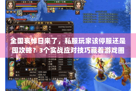 全国哀悼日来了，私服玩家该停服还是囤攻略？3个实战应对技巧藏着游戏圈潜规则