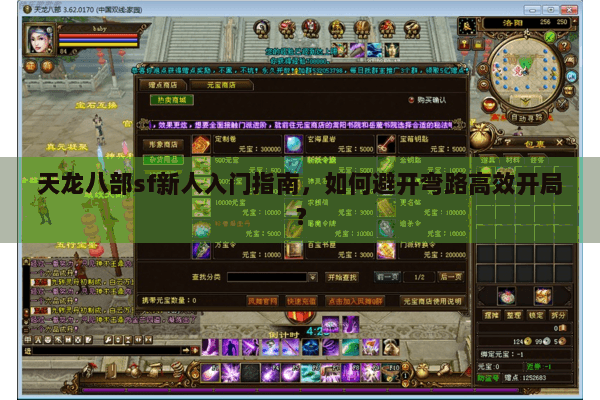 天龙八部sf新人入门指南，如何避开弯路高效开局？