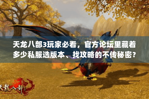 天龙八部3玩家必看，官方论坛里藏着多少私服选版本、找攻略的不传秘密？