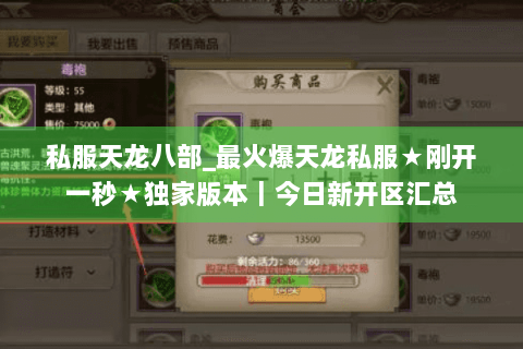 私服天龙八部_最火爆天龙私服★刚开一秒★独家版本｜今日新开区汇总