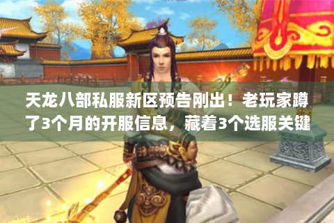 天龙八部私服新区预告刚出！老玩家蹲了3个月的开服信息，藏着3个选服关键