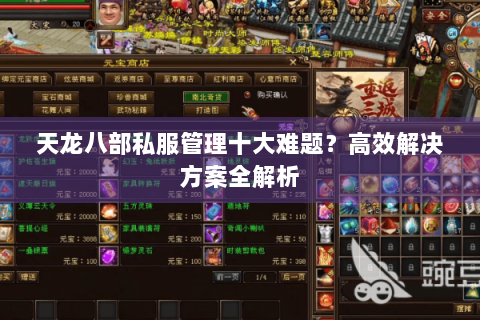 天龙八部私服管理十大难题？高效解决方案全解析