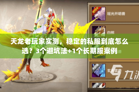 天龙老玩家实测，稳定的私服到底怎么选？3个避坑法+1个长期服案例