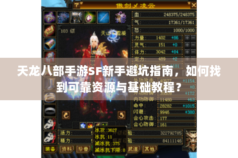 天龙八部手游SF新手避坑指南，如何找到可靠资源与基础教程？