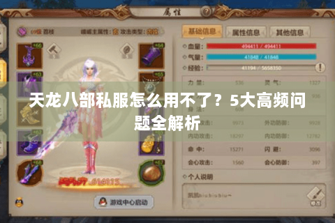 天龙八部私服怎么用不了?5大高频问题全解析 天龙八部私服怎么用不了?5大高频问题全解析