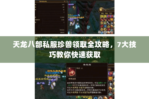 天龙八部私服珍兽领取全攻略,7大技巧教你快速获取 天龙八部私服珍兽领取全攻略,7大技巧教你快速获取
