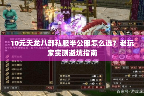 10元天龙八部私服半公服怎么选?老玩家实测避坑指南 10元天龙八部私服半公服怎么选?老玩家实测避坑指南