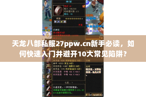 天龙八部私服27ppw.cn新手必读，如何快速入门并避开10大常见陷阱？