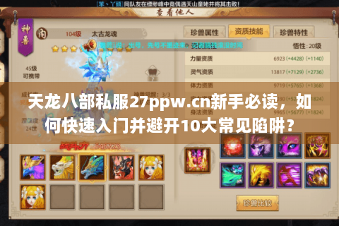 天龙八部私服27ppw.cn新手必读，如何快速入门并避开10大常见陷阱？