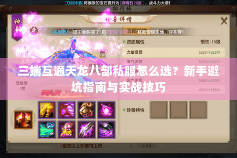 三端互通天龙八部私服怎么选?新手避坑指南与实战技巧 三端互通天龙八部私服怎么选?新手避坑指南与实战技巧