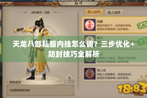 天龙八部私服内挂怎么调？三步优化+防封技巧全解析