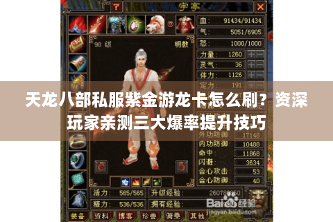 天龙八部私服紫金游龙卡怎么刷?资深玩家亲测三大爆率提升技巧 天龙八部私服紫金游龙卡怎么刷?资深玩家亲测三大爆率提升技巧