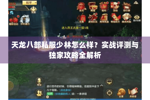 天龙八部私服少林怎么样？实战评测与独家攻略全解析