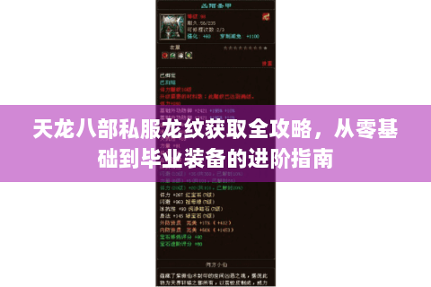 天龙八部私服龙纹获取全攻略,从零基础到毕业装备的进阶指南 天龙八部私服龙纹获取全攻略,从零基础到毕业装备的进阶指南