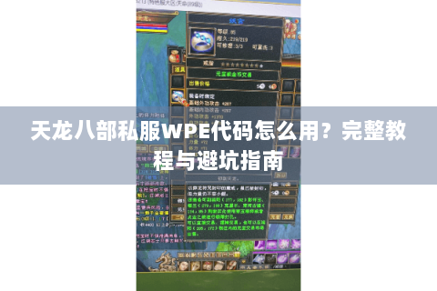 天龙八部私服WPE代码怎么用？完整教程与避坑指南