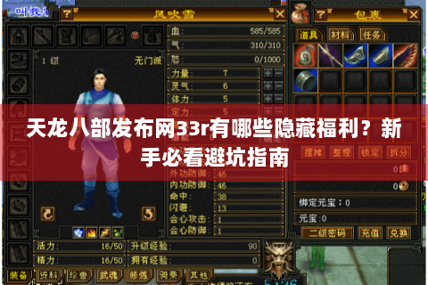 天龙八部发布网33r有哪些隐藏福利？新手必看避坑指南