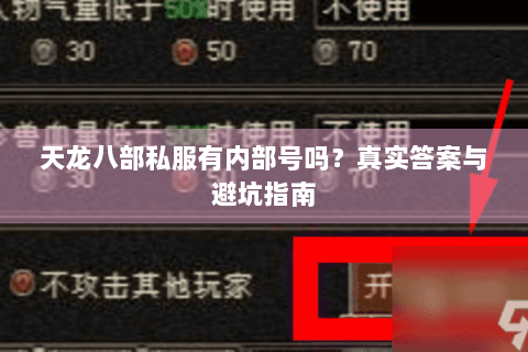 天龙八部私服有内部号吗？真实答案与避坑指南