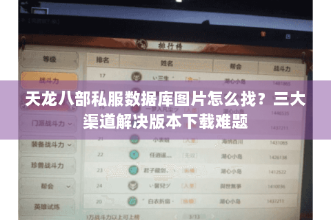 天龙八部私服数据库图片怎么找？三大渠道解决版本下载难题