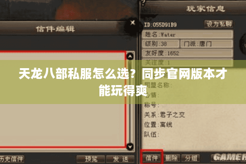天龙八部私服怎么选？同步官网版本才能玩得爽