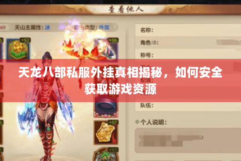 天龙八部私服外挂真相揭秘,如何安全获取游戏资源 天龙八部私服外挂真相揭秘,如何安全获取游戏资源