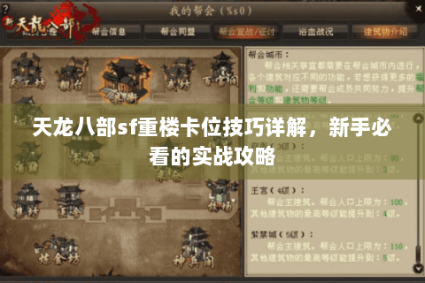 天龙八部sf重楼卡位技巧详解，新手必看的实战攻略