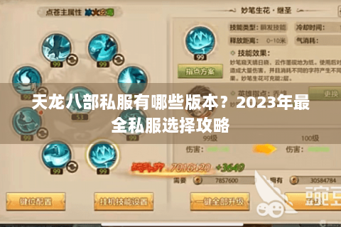 天龙八部私服有哪些版本？2023年最全私服选择攻略