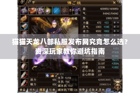 猫猫天龙八部私服发布网究竟怎么选？资深玩家教你避坑指南