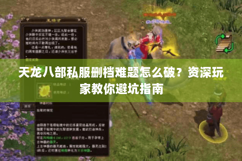 天龙八部私服删档难题怎么破？资深玩家教你避坑指南