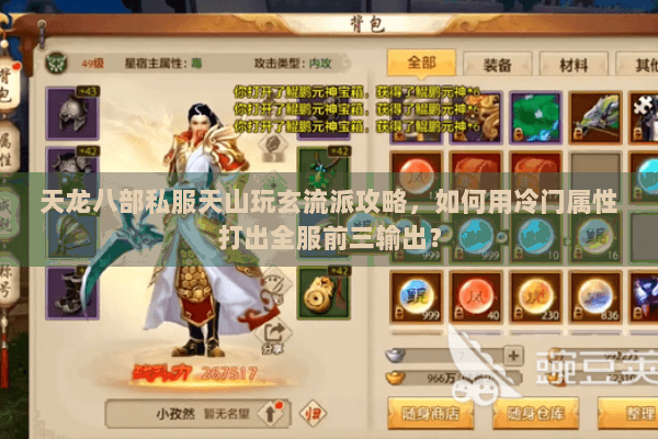 天龙八部私服天山玩玄流派攻略，如何用冷门属性打出全服前三输出？