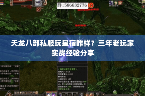 天龙八部私服玩星宿咋样？三年老玩家实战经验分享