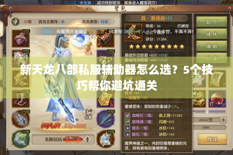 新天龙八部私服辅助器怎么选？5个技巧帮你避坑通关