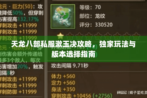 天龙八部私服漱玉决攻略，独家玩法与版本选择指南