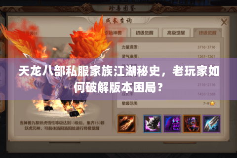 天龙八部私服家族江湖秘史，老玩家如何破解版本困局？