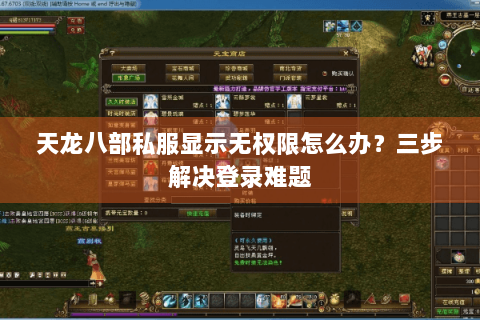 天龙八部私服显示无权限怎么办？三步解决登录难题
