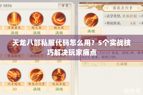 天龙八部私服代码怎么用？5个实战技巧解决玩家痛点