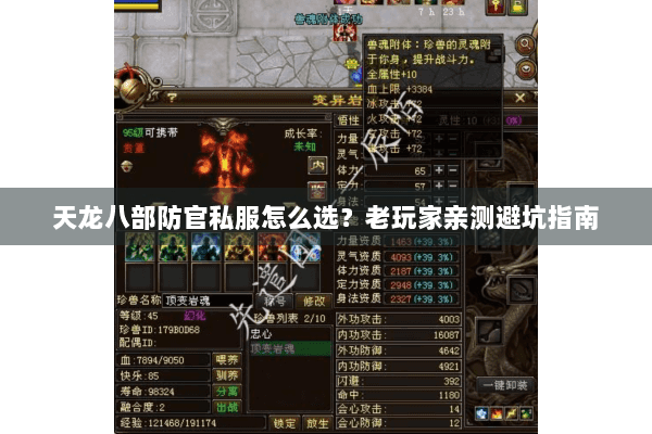 天龙八部防官私服怎么选？老玩家亲测避坑指南