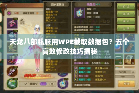 天龙八部私服用WPE截取数据包？五个高效修改技巧揭秘