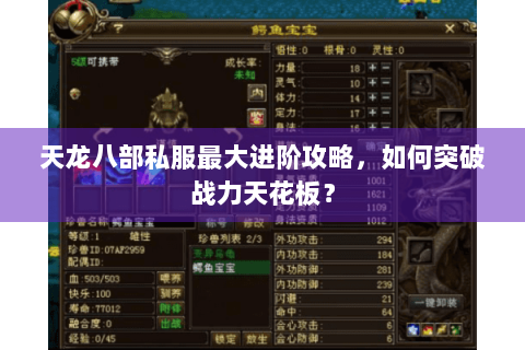 天龙八部私服最大进阶攻略，如何突破战力天花板？